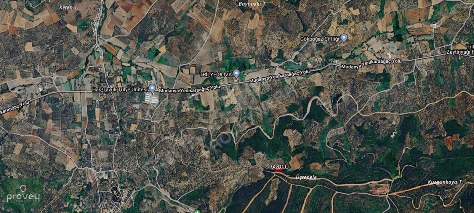 Provey Vera Tirilye Talatbeyde Yola Cephe Deniz Manzarazlı Arazi