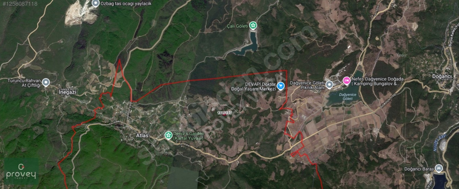 Provey Vera Nilüfer Atlas'ta Tek Tapu 3.899 M2 Satılık Arazi