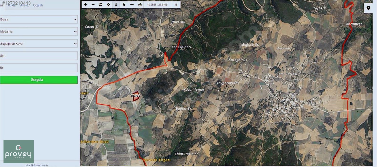 Provey Vera Mudanya Söğütpınar Satılık 7718 M2 Yatırımlık Arazi