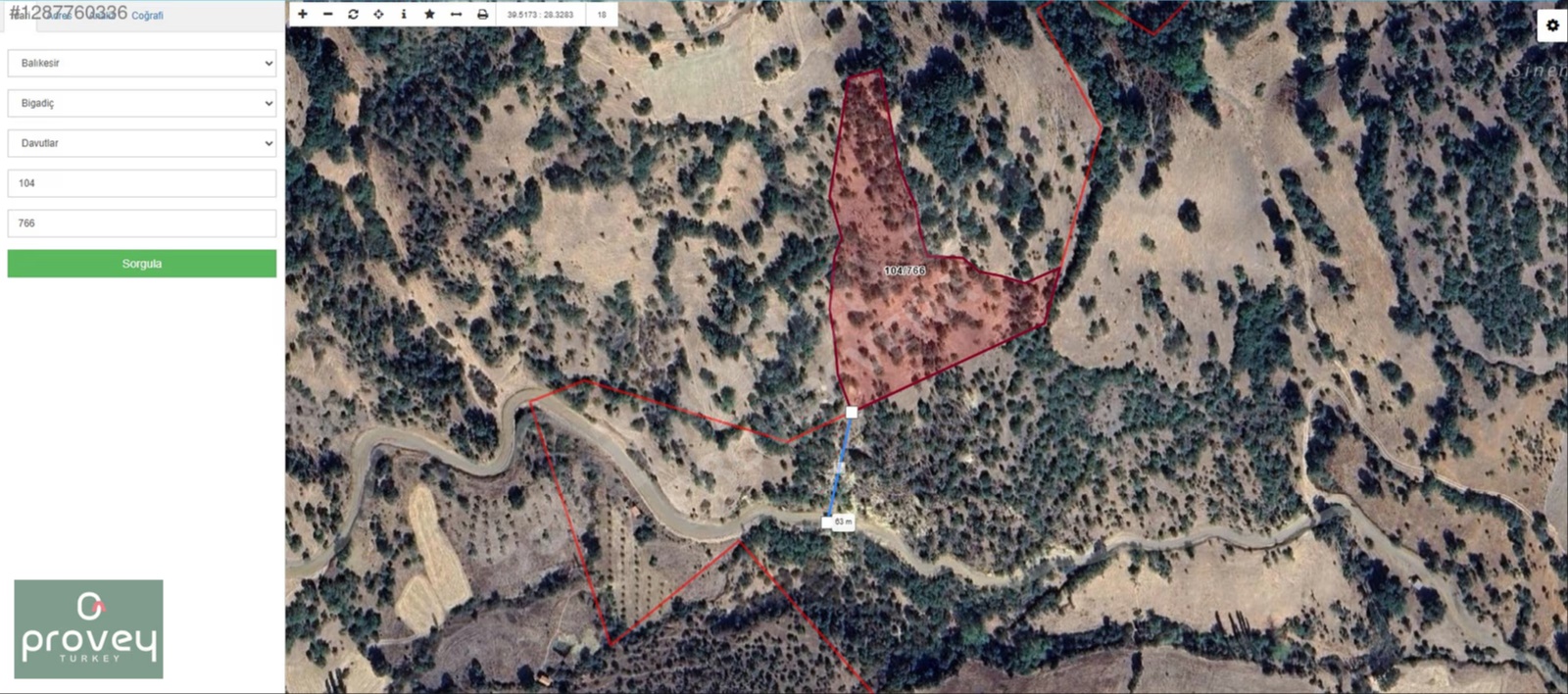 Provey Vera Bigadiç'te Yatırımlık Satılık 10859 Mt2 Arazi
